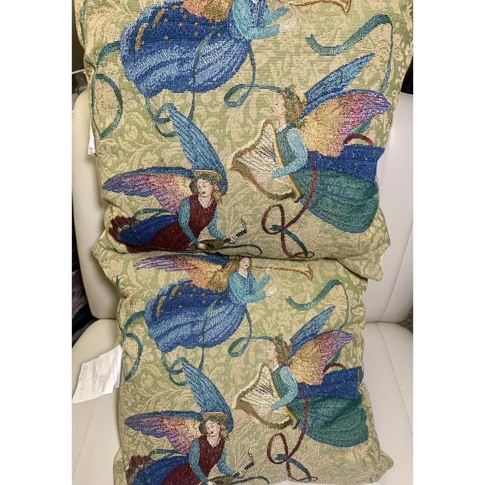 Mohawk 18x18 Angelic Trio Angels Tapestry Set of 2 Pillows‎
